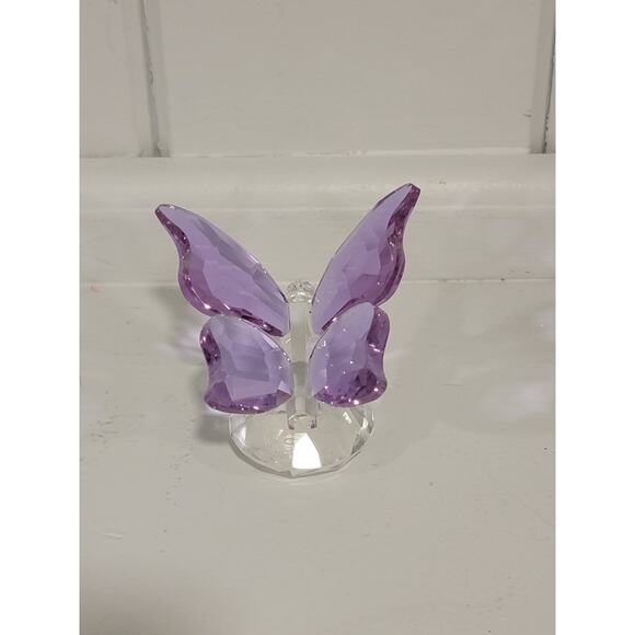 Simon Designs Crystal Butterfly Figurine Amethyst Wings Clear Body 2.5”-3” - Picture 3 of 6